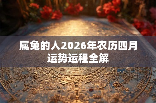 属兔的人2026年农历四月运势运程全解