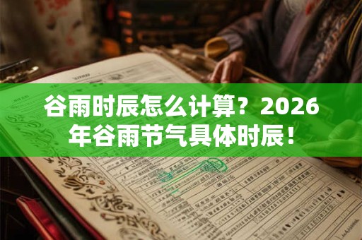 谷雨时辰怎么计算？2026年谷雨节气具体时辰！