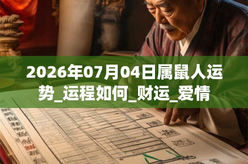 2026年07月04日属鼠人运势_运程如何_财运_爱情