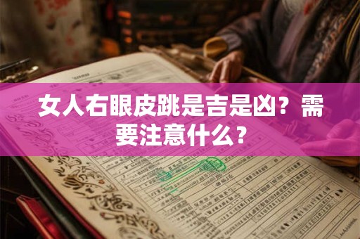 女人右眼皮跳是吉是凶？需要注意什么？