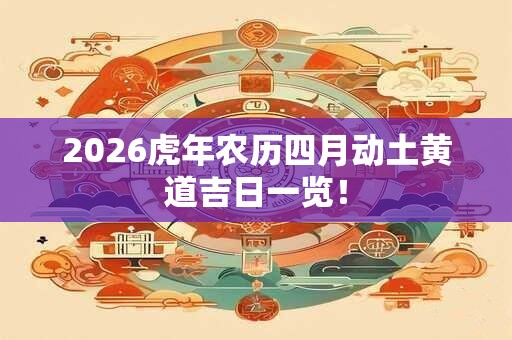 2026虎年农历四月动土黄道吉日一览！