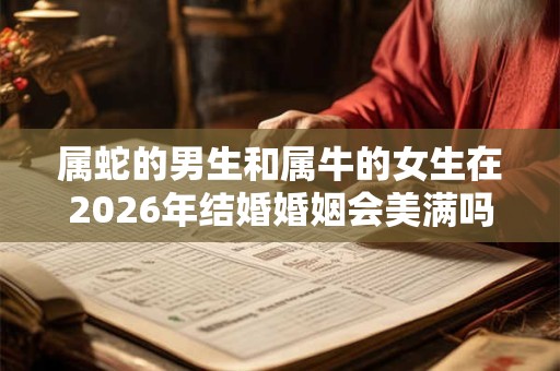 属蛇的男生和属牛的女生在2026年结婚婚姻会美满吗？