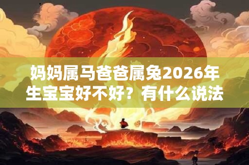 妈妈属马爸爸属兔2026年生宝宝好不好？有什么说法？