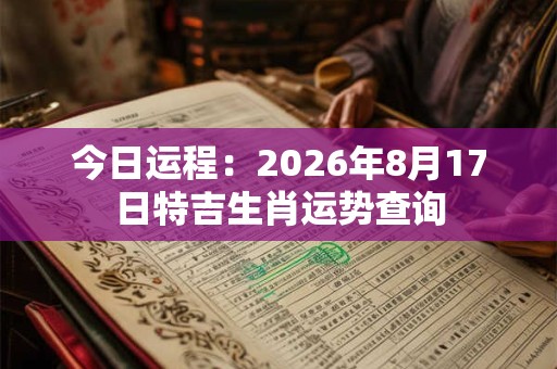今日运程：2026年8月17日特吉生肖运势查询
