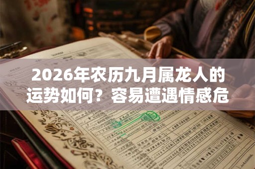 2026年农历九月属龙人的运势如何？容易遭遇情感危机