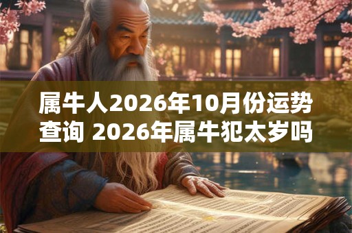 属牛人2026年10月份运势查询 2026年属牛犯太岁吗