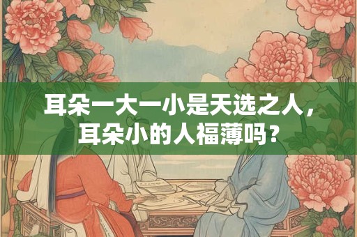 耳朵一大一小是天选之人，耳朵小的人福薄吗？