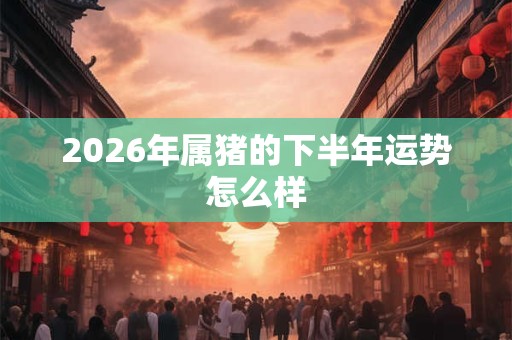 2026年属猪的下半年运势怎么样