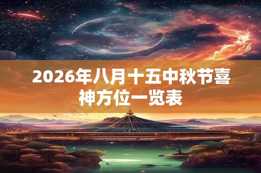 2026年八月十五中秋节喜神方位一览表
