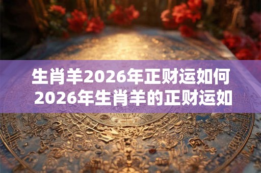 生肖羊2026年正财运如何 2026年生肖羊的正财运如何