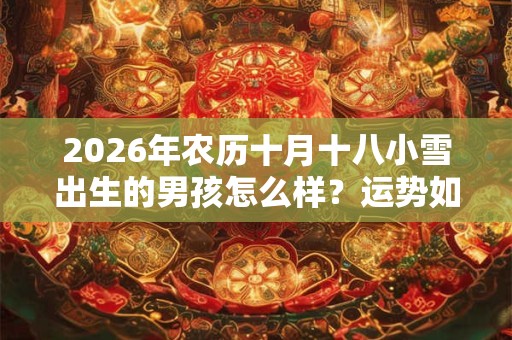 2026年农历十月十八小雪出生的男孩怎么样？运势如何？