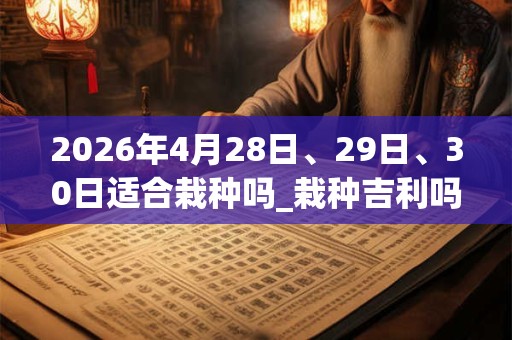 2026年4月28日、29日、30日适合栽种吗_栽种吉利吗