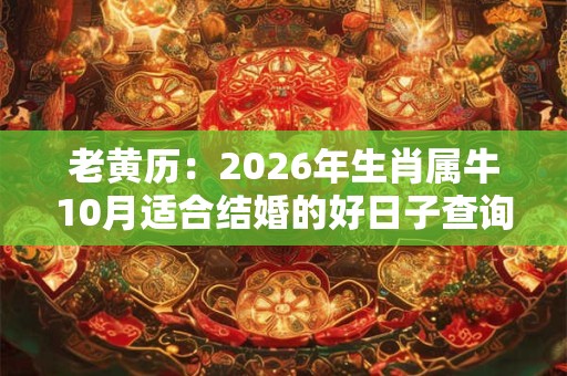 老黄历：2026年生肖属牛10月适合结婚的好日子查询
