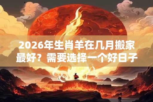 2026年生肖羊在几月搬家最好？需要选择一个好日子？