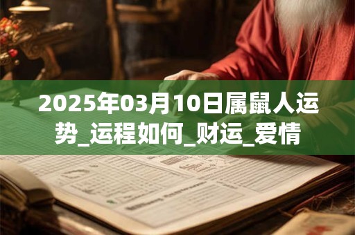 2025年03月10日属鼠人运势_运程如何_财运_爱情