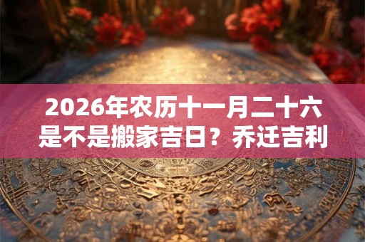 2026年农历十一月二十六是不是搬家吉日？乔迁吉利吗