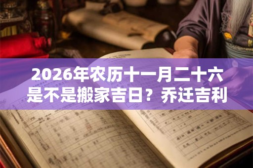 2026年农历十一月二十六是不是搬家吉日？乔迁吉利吗