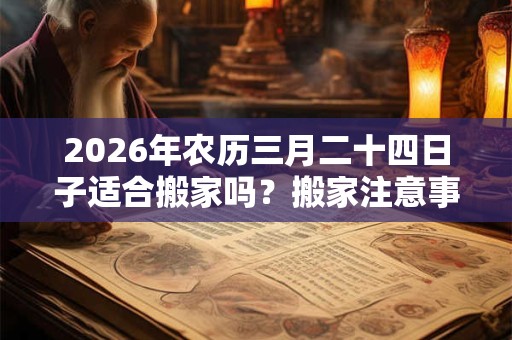 2026年农历三月二十四日子适合搬家吗？搬家注意事项？