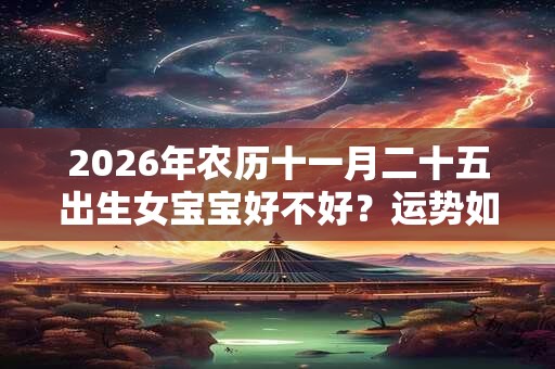 2026年农历十一月二十五出生女宝宝好不好？运势如何？