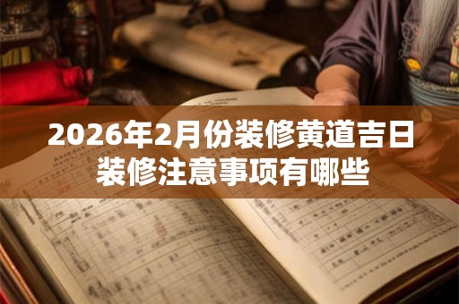 2026年2月份装修黄道吉日 装修注意事项有哪些