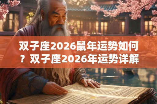 双子座2026鼠年运势如何？双子座2026年运势详解