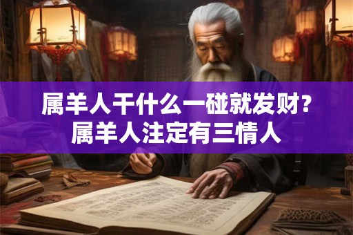 属羊人干什么一碰就发财？属羊人注定有三情人