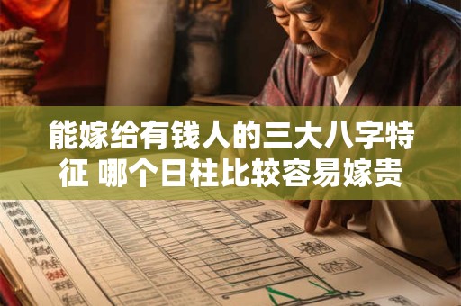 能嫁给有钱人的三大八字特征 哪个日柱比较容易嫁贵夫