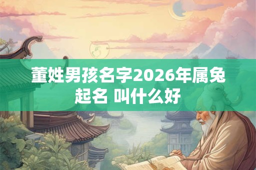董姓男孩名字2026年属兔起名 叫什么好