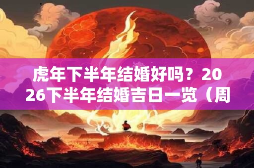 虎年下半年结婚好吗？2026下半年结婚吉日一览（周末版）