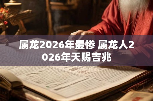 属龙2026年最惨 属龙人2026年天赐吉兆