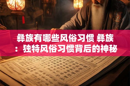 彝族有哪些风俗习惯 彝族：独特风俗习惯背后的神秘文化魅力