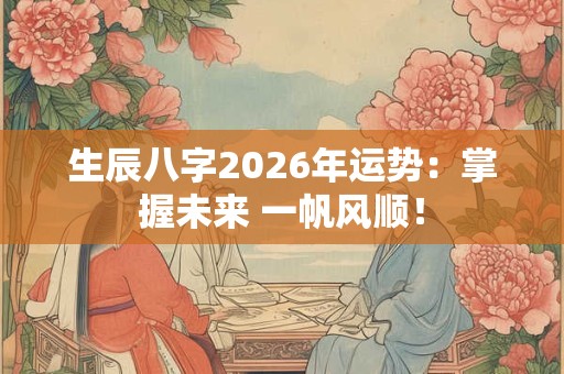 生辰八字2026年运势：掌握未来 一帆风顺！