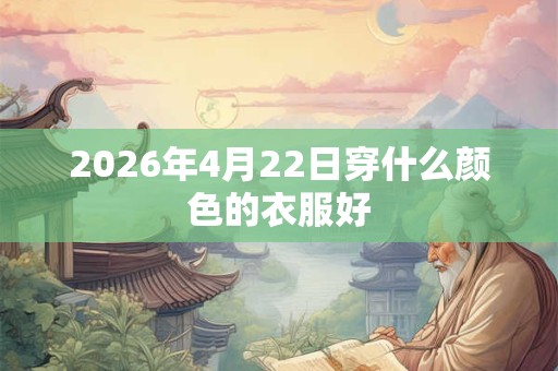 2026年4月22日穿什么颜色的衣服好 2026年4月22日穿什么颜色的衣服好