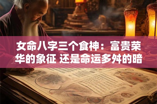 女命八字三个食神：富贵荣华的象征 还是命运多舛的暗示