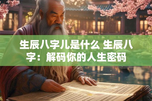 生辰八字儿是什么 生辰八字：解码你的人生密码