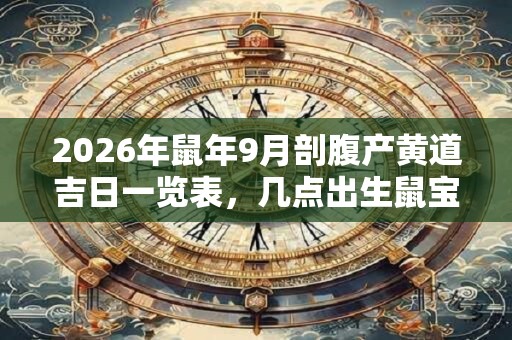 2026年鼠年9月剖腹产黄道吉日一览表，几点出生鼠宝宝命最好？