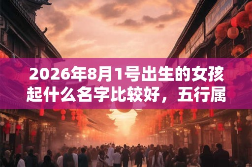 2026年8月1号出生的女孩起什么名字比较好，五行属什么