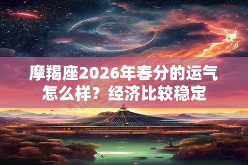 摩羯座2026年春分的运气怎么样？经济比较稳定