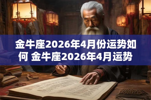 金牛座2026年4月份运势如何 金牛座2026年4月运势如何