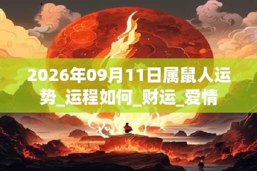 2026年09月11日属鼠人运势_运程如何_财运_爱情