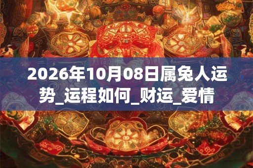 2026年10月08日属兔人运势_运程如何_财运_爱情