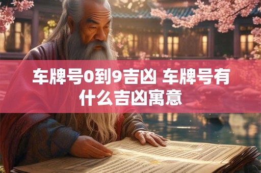 车牌号0到9吉凶 车牌号有什么吉凶寓意