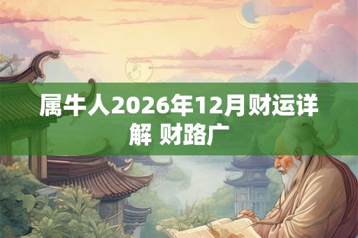 属牛人2026年12月财运详解 财路广