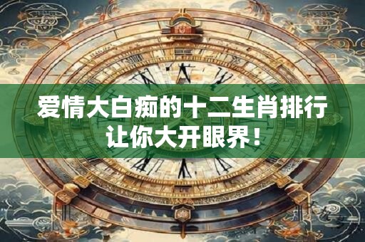 爱情大白痴的十二生肖排行让你大开眼界！