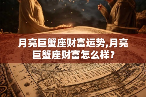 月亮巨蟹座财富运势,月亮巨蟹座财富怎么样？