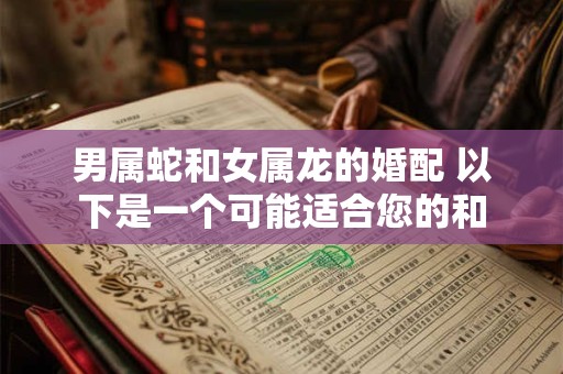 男属蛇和女属龙的婚配 以下是一个可能适合您的和