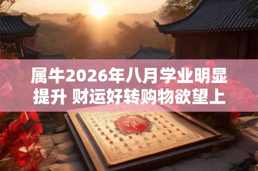 属牛2026年八月学业明显提升 财运好转购物欲望上涨