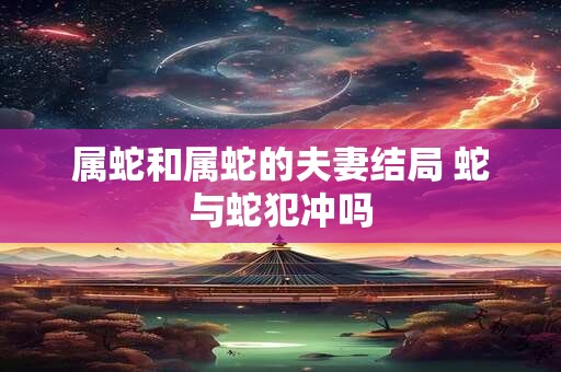 属蛇和属蛇的夫妻结局 蛇与蛇犯冲吗