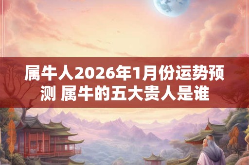 属牛人2026年1月份运势预测 属牛的五大贵人是谁