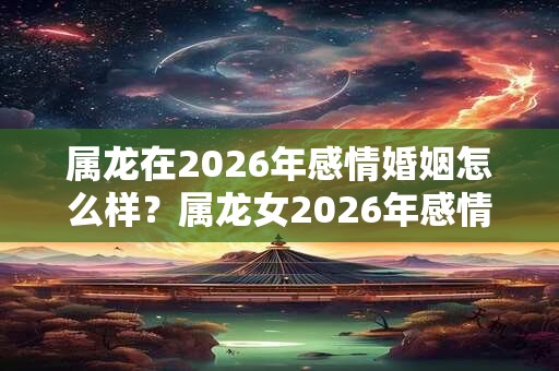 属龙在2026年感情婚姻怎么样？属龙女2026年感情及婚姻